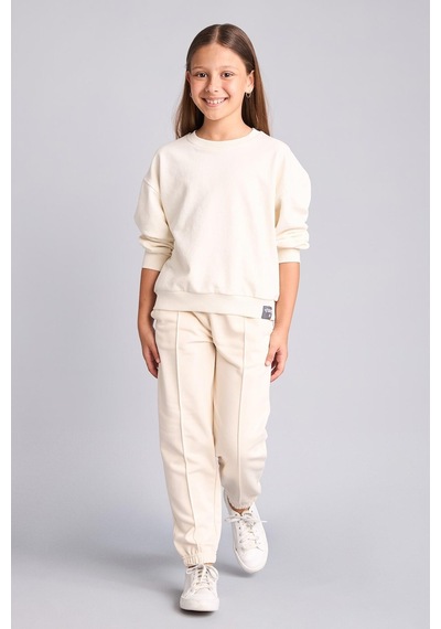 Defacto Pamuklu Esnek Belli Jogger Fıt Eşofman Altı Kız Çocuk X9036a626aubg700 Bej-bg700