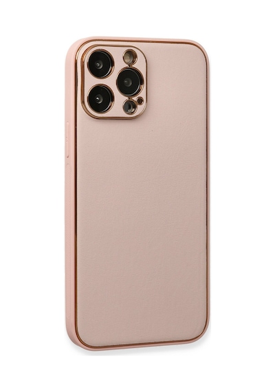 Apple iPhone Uyumlu  Uyumlu 13 Pro Kılıf Coco Deri Silikon Kapak - Pembe