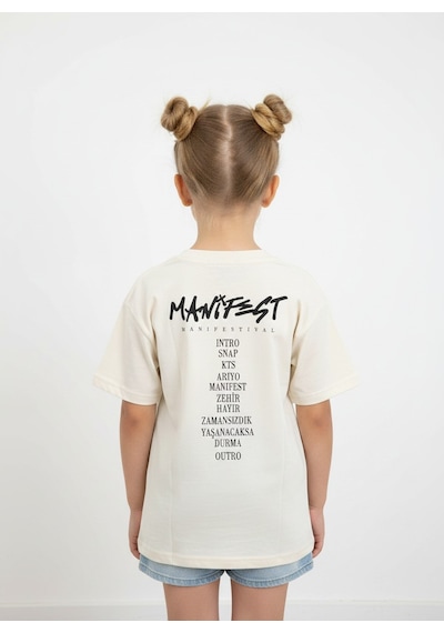 Sea Bubbles Manifest Kız Çocuk Tişört St10376 Krem
