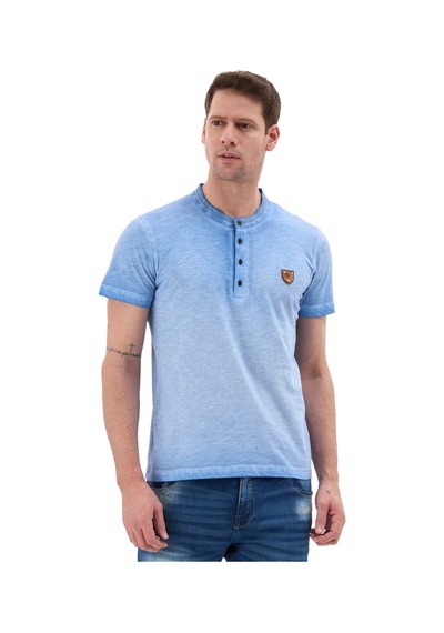 Cipo & Baxx Hakim Yaka Düğmeli Basic Erkek T-shirt Ct835 Mavi
