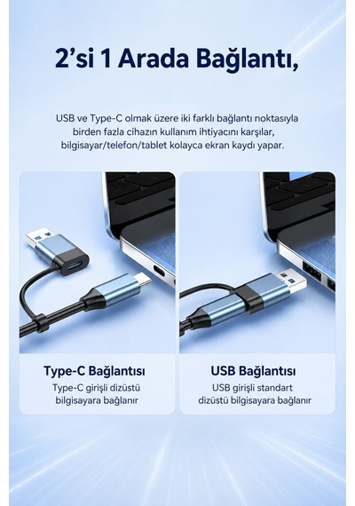 Usb Type-c Çift Başlıklı Video Yakalama Kartı, 4k 30hz Hdmı Giriş 1080p Çıkış, Canlı Yayın Toplantı Oyun Kayıt Aparatı, Usb-c Usb-a , Tak Çalıştır Z817