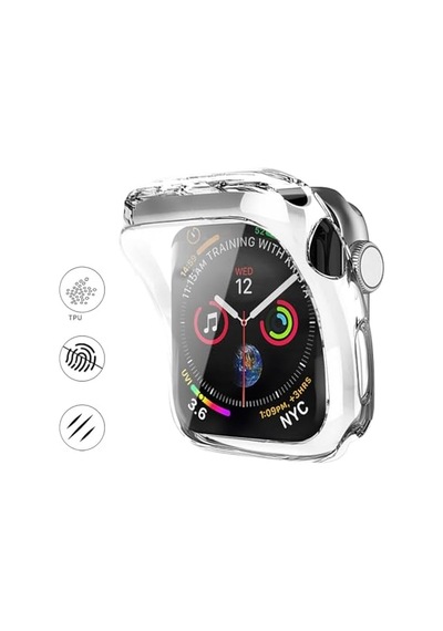 Apple Watch İle Uyumlu Series 10 Şeffaf Kılıf Ekranı Tam Kapatan Silikon Yapılı Ekran Koruma Apple Watch İle Uyuml
