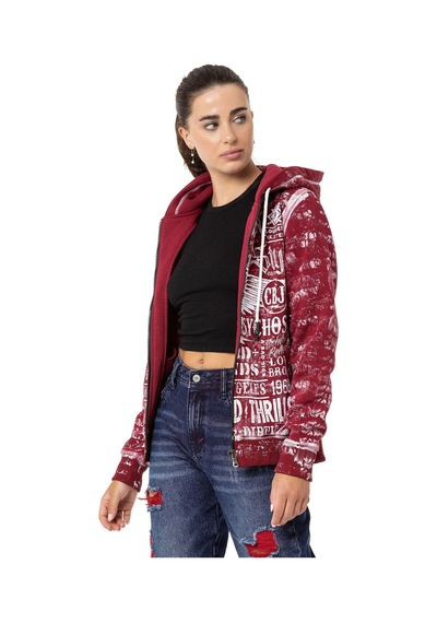 Wl352 Kadın Baskılı Zip Hoodie 001