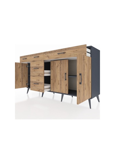 Kronos Konsol 2 Raflı 5 Çekmeceli 3 Kapaklı 176x59x99 Antrasit-çam Atlas Çam - Antrasıt Kronos Konsol 2 Raflı 5 Çekmeceli 3 Kapaklı 176x59x99 Antrasit-çam Atlas Çam - Antrasıt