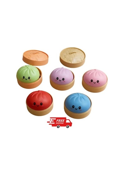 Squishy Dumpling Gizemli Renkli Squishy - Büyük Boy 10x10 Cm
