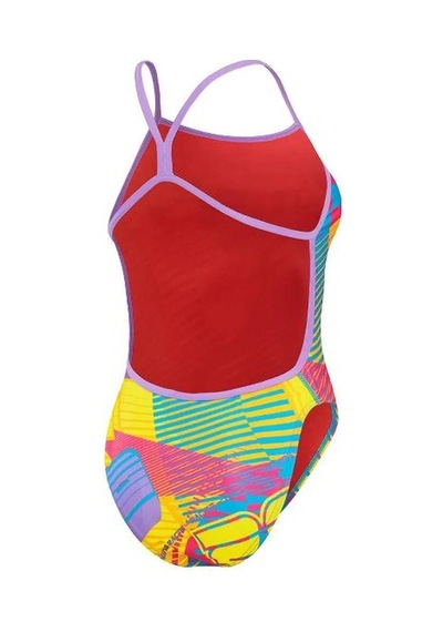 Speedo Allover Digital Vback Rally Rumble Kadın Yüzücü Mayosu Karışık