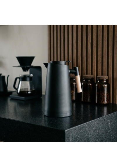 Tr Termos Bambu Saplı Dışı Plastik İçi Cam 1 Litre Siyah Diğer