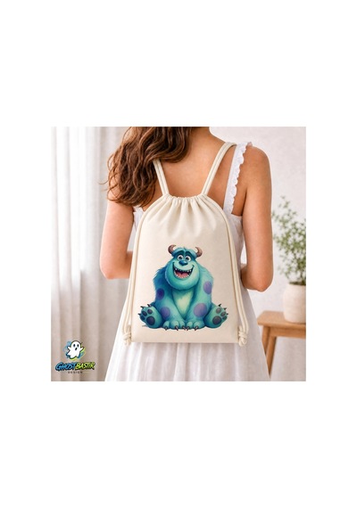 Ghostbastır Design Monsters Büzgülü Keten Çanta C201 Bej