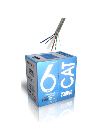 Apronx 305 Metre Cat6 Kablo Gri Renkli 23 AWG 0.50mm UTP Kablo