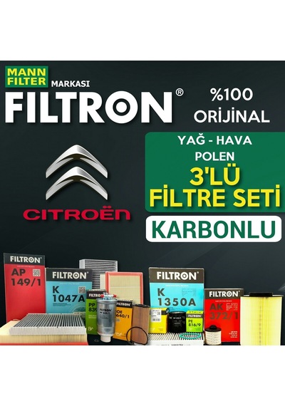 Citroen C-Elysee 1.2 Vti Mann Filtron Filtre Bakım Seti
