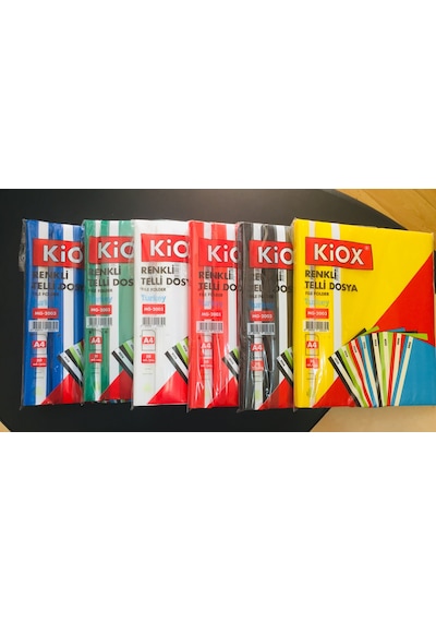 3 Paket Kiox Kırmızı Renk Telli Dosya 50 Li Paket Toplam150 Adet