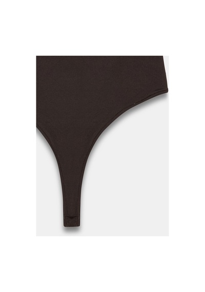 Dilvin 21216 Askılı Bodysuit-koyu Kahve-16504