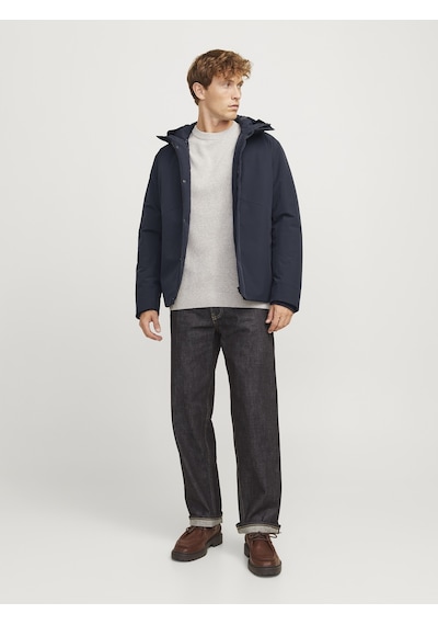 Jack & Jones Jack Jones Erkek Su Geçirmez Kapüşonlu Mont 12258405 Koyu Lacivert