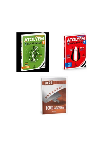 2027 Arı 7 Sınıf Atölyem Güncel Fen Fenito Bilimleri + Sosyal Sosyalimo Bilgiler Soru + Ankapade 3'lü Set