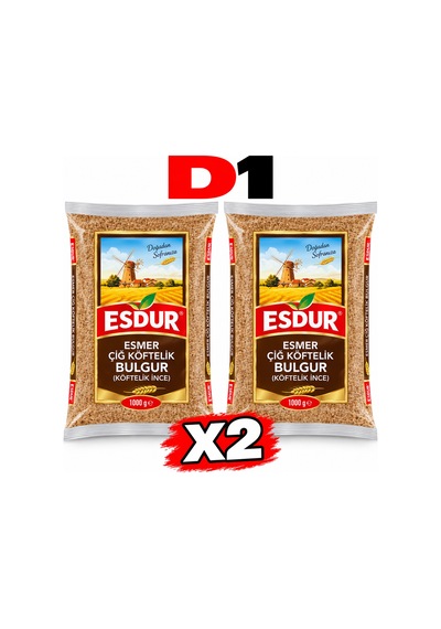 Esdur Çiğ Köftelik Esmer Bulgur 1kğ 2 Adet