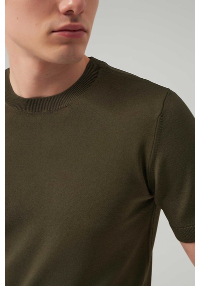 D's Damat Slim Fit Haki Rayon Triko T-shirt 2ef069421003m Haki