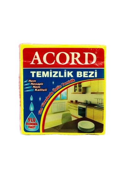 Acord Kod-384 9 Parça Temizlik Bezi 35x37cm Bx40 Çok Renkli