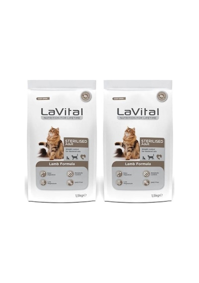 La Vital Sterilised Kuzu Etli Kısırlaştırılmış Yetişkin Kedi Maması 2 x 1500 G