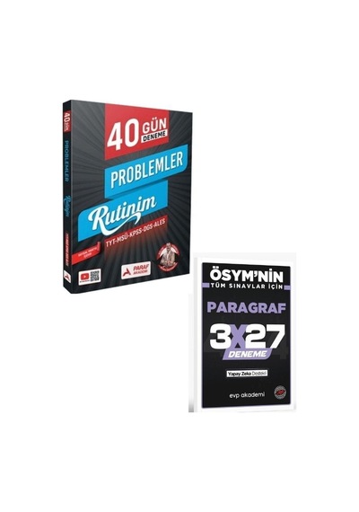 2027 Paraf 2027 Tyt Msü Kpss Dgs Ales Problemler 40 Günde Deneme Rutinim+ Evp Akademi Paragraf