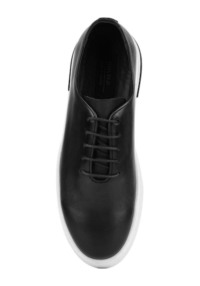 Shoetyle - Siyah Deri Bağcıklı Erkek Günlük Ayakkabı 610-1005-1350 Siyah