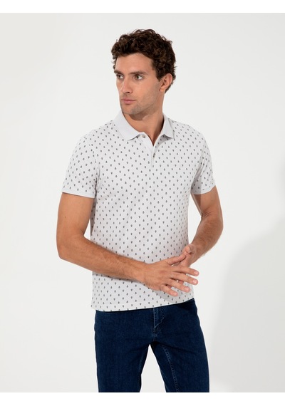 Açık Gri Polo Yaka T-shirt