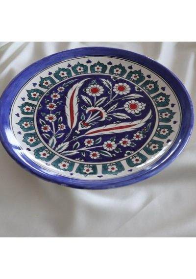 Atelier4you El Yapımı Klasik İznik Çini Desenli Dekoratif Tabak 33 Cm