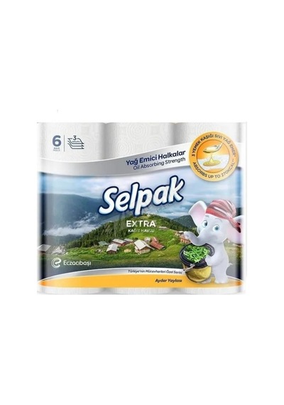 4 Adet Selpak Extra Desenli Kağıt Havlu 6lı