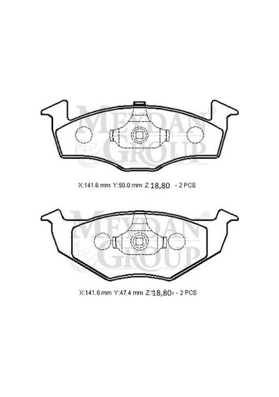 Seat Inca 97/03 Ön Fren Balatası Di Sk 141,6x50x18,80/141,6x47,4x18,80 Bramax