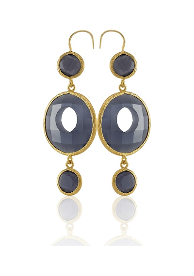 Kadir Jewellery 22 Ayar Altın Kaplama Kadın Sallantılı Küpe -el İşçiliği Ve Hipoalerjenik Küpe Mor 64805914