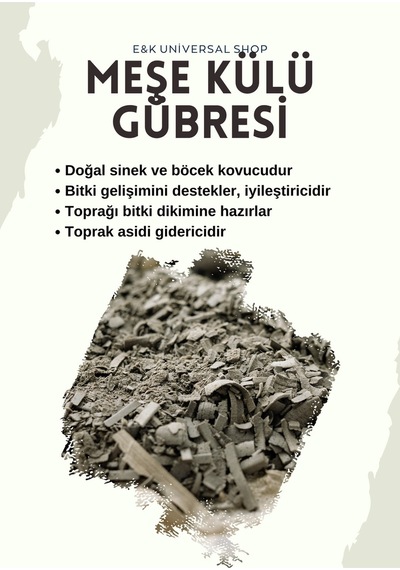 Meşe Külü Gübresi, Doğal Meşe Odunu Külü, Bitki Yetiştirme Gübresi, Böcek Kovucu 1 Kg