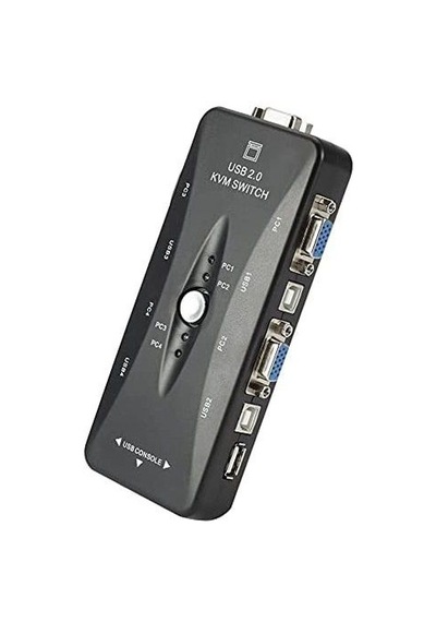 4 Port USB KVM Switch 4 PC Kasa Tek Kontrol Çoklu VGA