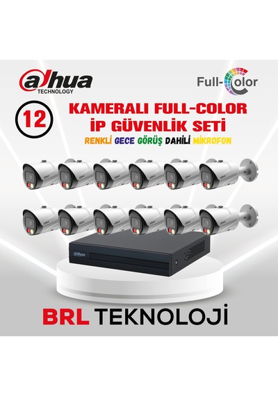 Dahua 12 Kameralı Full Color İp Güvenlik Kamera Seti