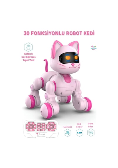 Uzaktan Kumandalı 30 Fonksiyon Akıllı Interaktif Öğretici Robot Oyuncak Kedi Kedi