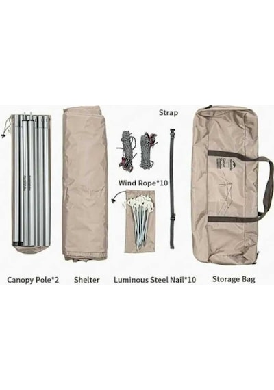 Naturehike Tarp Tente Güneşlik Bej Pol Dahil 3x4m Bej