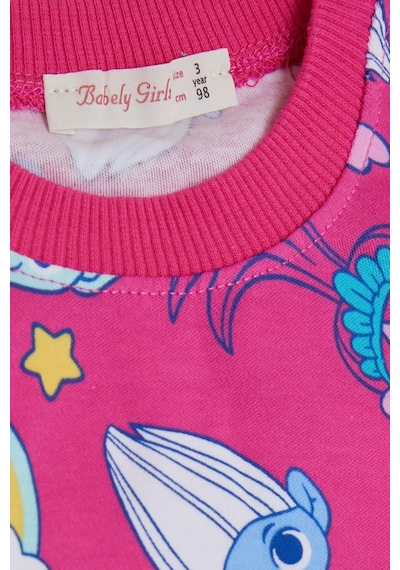 Babely Breeze Kız Çocuk Pijama Takımı Şirinler Desenli 1-4 Yaş, Fuşya-fuşya Fuşya