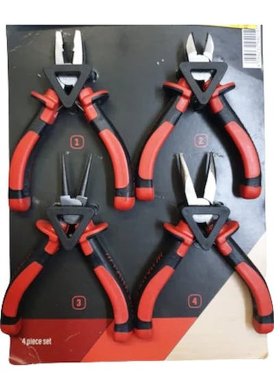4 Lü Elektronikçi Mini Pense-Sekman-Kargaburun-Yankeski Seti..
