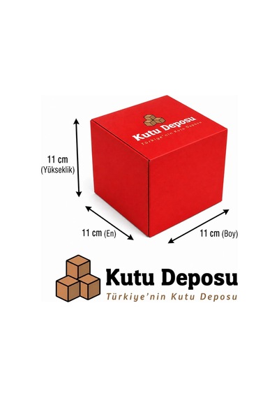 11x11x11 Cm Ofset Kupa Bardak Kutusu Kırmızı 50 Adet 1 Adet