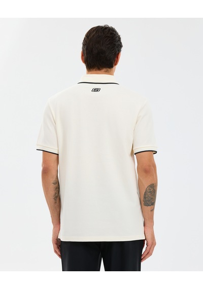 Skechers M Piping Detail Polo Polo Erkek Beyaz Polo Yaka Tshirt S2610078-3855