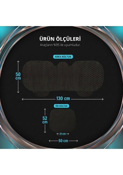 Bmw E90 Uyumlu 3 Parça Cepli Oto Koltuk Minderi Siyah Deri Mavi Dikişli