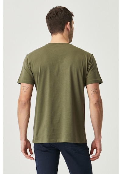 AC&Co / Altınyıldız Classics 4A4800000001HAKXS Slim Fit Bisiklet Yaka Kısa Kol Pamuklu Erkek Tişört Haki