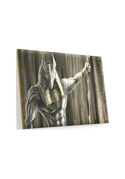 Cakasepetim Muhteşem Kaslarıyla Anubis Ve Asası Ahşap Mdf Tablo