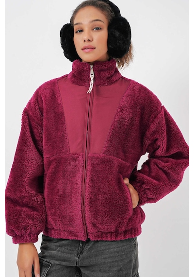 Bigdart Gabria Fermuarlı Peluş Mont Bordo
