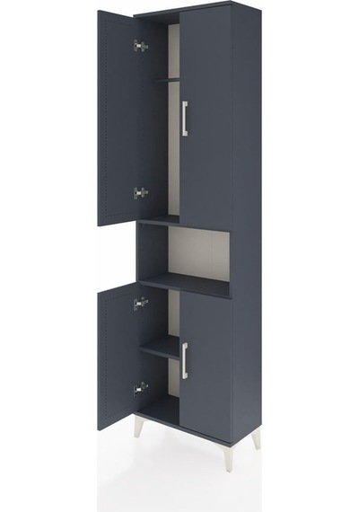 Arges Dolap 3 Raflı 4 Kapaklı Tek Askılı 60x30x221 Antrasit-a... Antrasit
