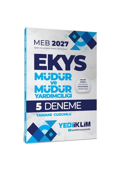 Yediiklim Yayınları 2027 Meb Ekys Müdür Ve Müdür Yardımcılığı Konu+soru+5 Deneme Seti-170298