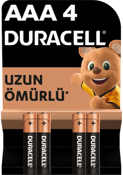 Duracell Alkalin Aaa İnce Kalem Pil, 1,5v Lr03 / Mn2400 , 4 Lü Paket
