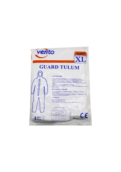 Vento Xl Guard Koruyucu Tulum Beyaz - Hafif - Non-woven Kumaş Boy: 179-187cm - Göğüs: 108-115cm 563