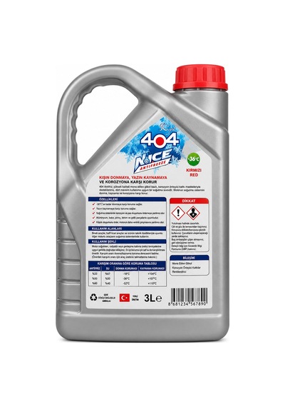 404 Antifiriz, -36 Derece Kırmızı