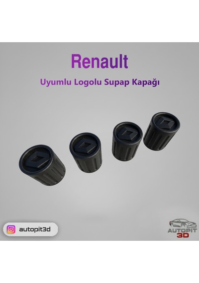 Renault Logolu Subap Kapağı 4 Lü Set