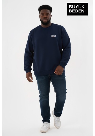Süperlife Erkek Büyük Beden Brooklyn 1970 Baskılı Bisilet Yaka İnce Sweatshirt Spr26bsw956-3 Lacivert Süperlife Erkek Büyük Beden Brooklyn 1970 Baskılı Bisilet Yaka İnce Sweatshirt Spr26bsw956-3 Lacivert
