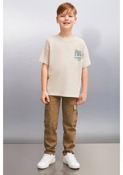 Grımelange NAEL Erkek Bej T-Shirt